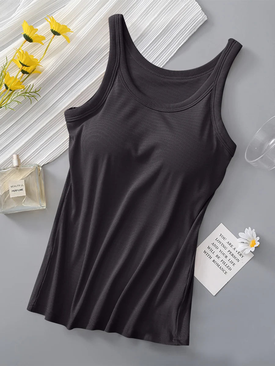 Ribbed Padded Tank Top