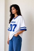 INDIA 07 Oversized Sports Jersey - White
