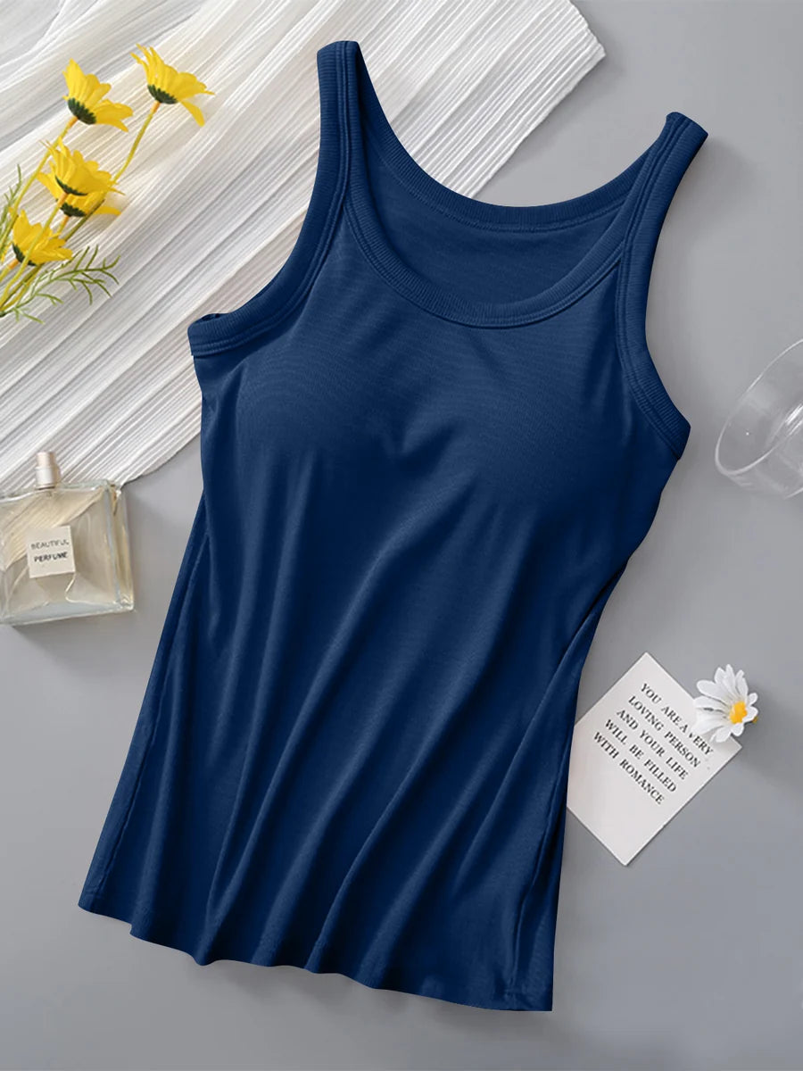 Ribbed Padded Tank Top