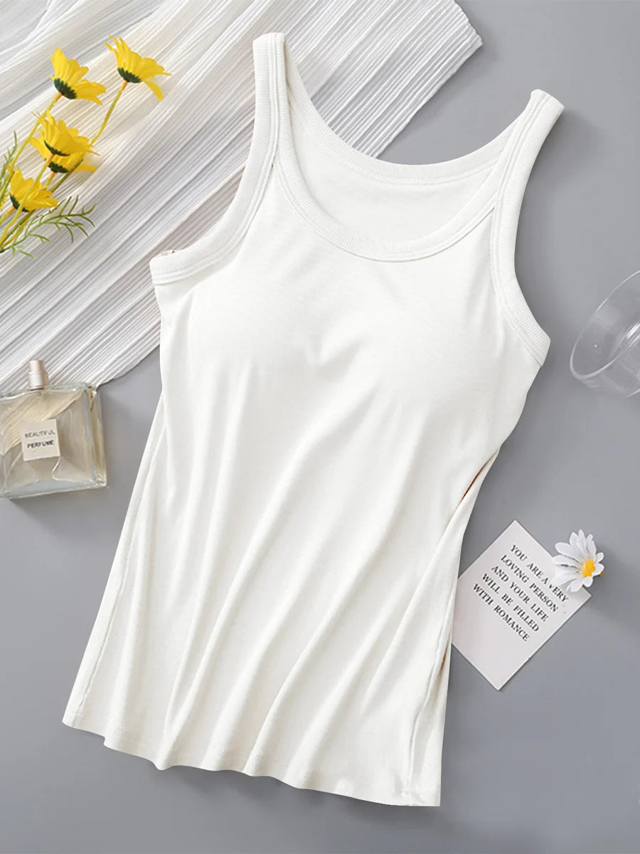 Ribbed Padded Tank Top