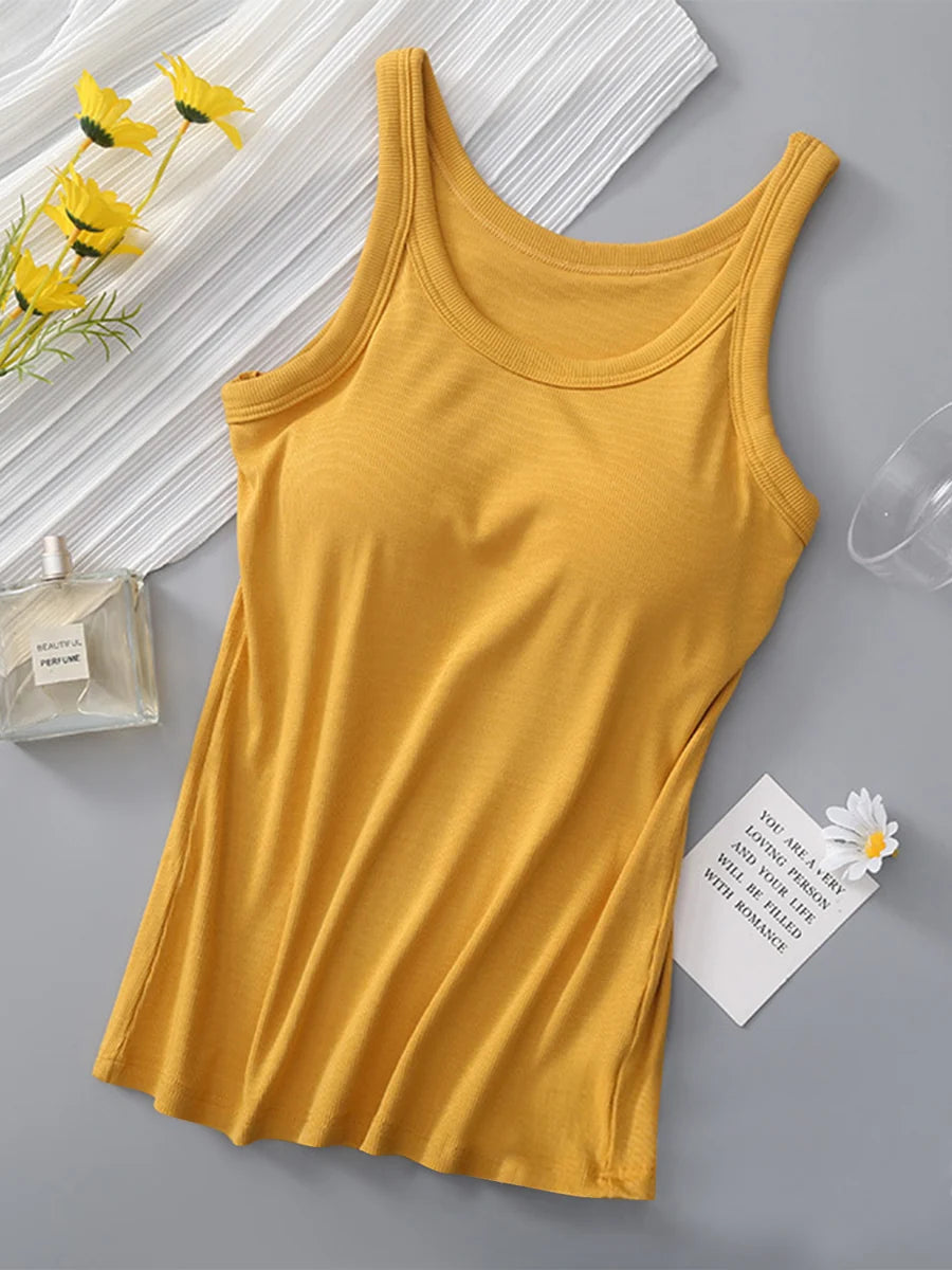 Ribbed Padded Tank Top