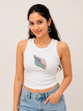 Ocean Muse Luxury Embellished Tank – Beaded Shell Top for Women