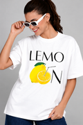 Lemon Summer Graphic Oversized Tee - Offwhite