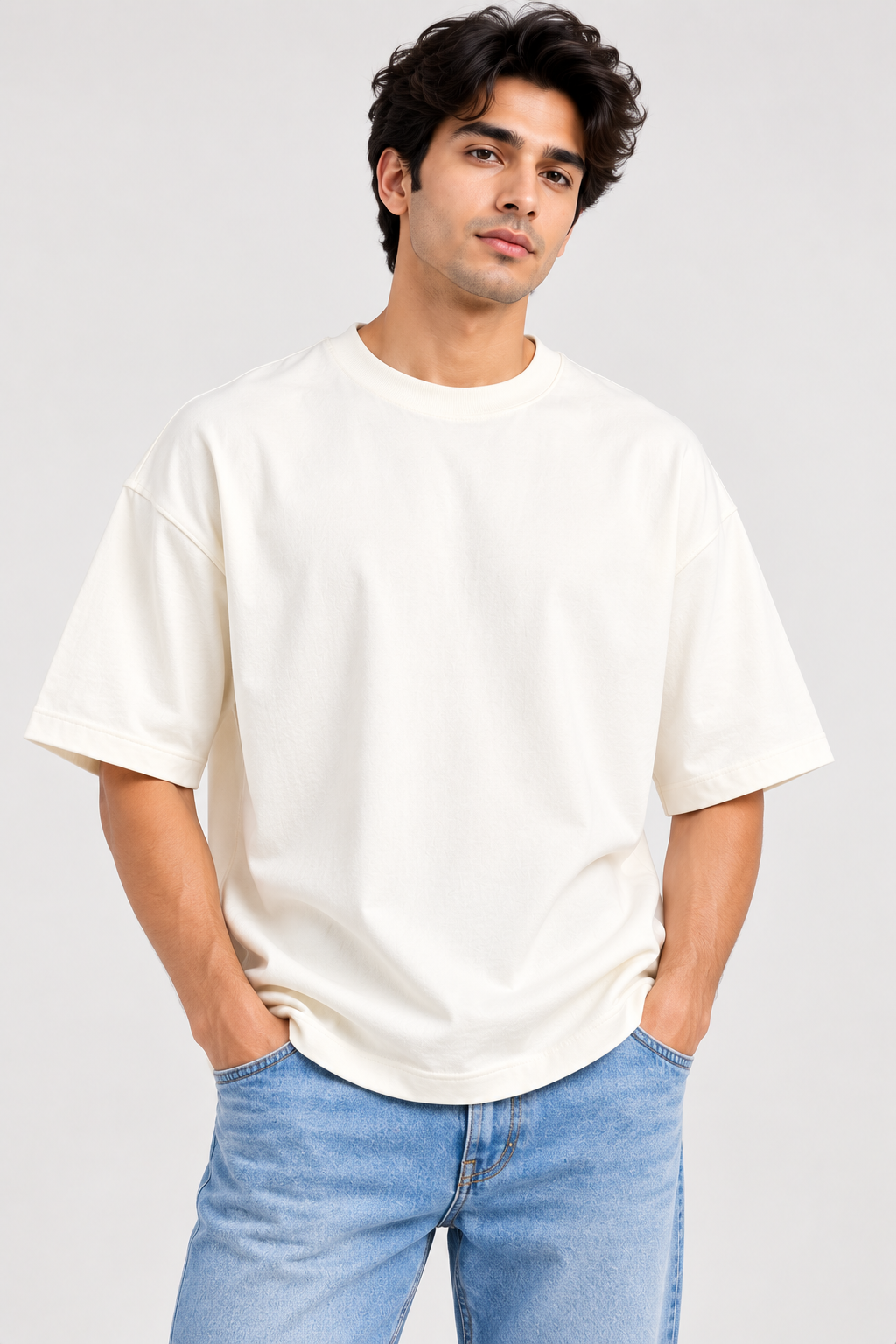 PREFIT oversized drop shoulder t-shirt, off white