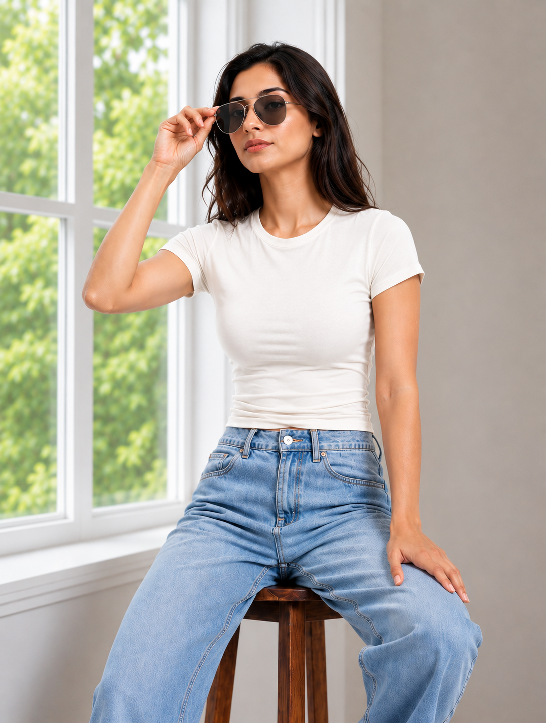 Prefit Women's Premium Baby Tee – 240 GSM Gold Finish Terry Lycra Luxury T-Shirt