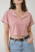 Blush Breeze Collar Top