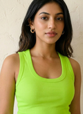 Prefit Women's Premium Ribbed Tank Top – Scoop Neck Cotton Sleeveless Top