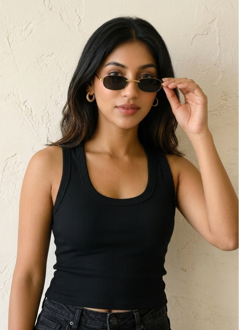 Prefit Women's Premium Ribbed Tank Top – Scoop Neck Cotton Sleeveless Top