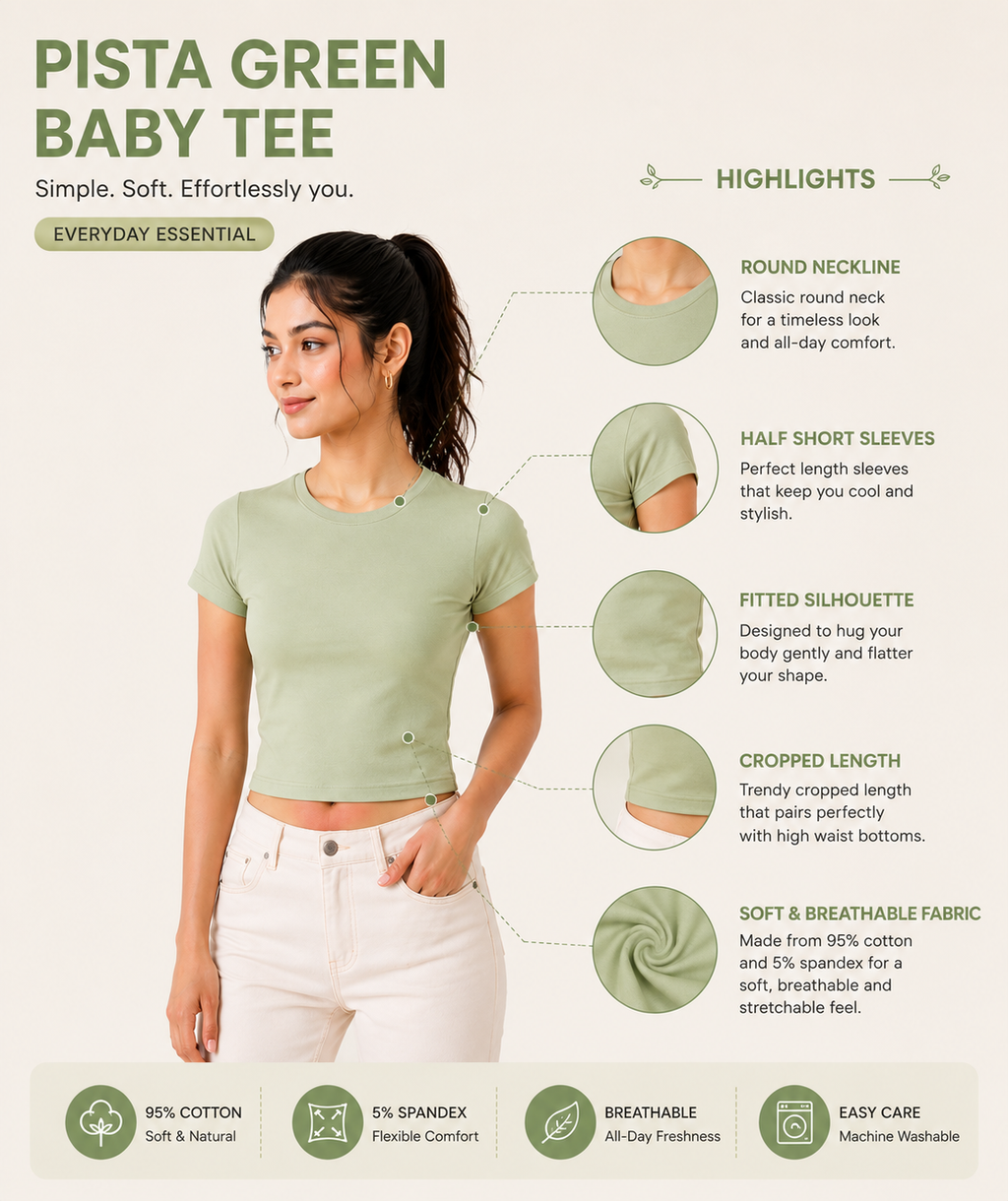 Prefit Women's Premium Baby Tee – 240 GSM Gold Finish Terry Lycra Luxury T-Shirt