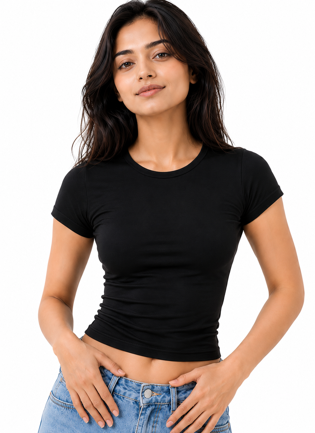 Prefit Women's Premium Baby Tee – 240 GSM Gold Finish Terry Lycra Luxury T-Shirt