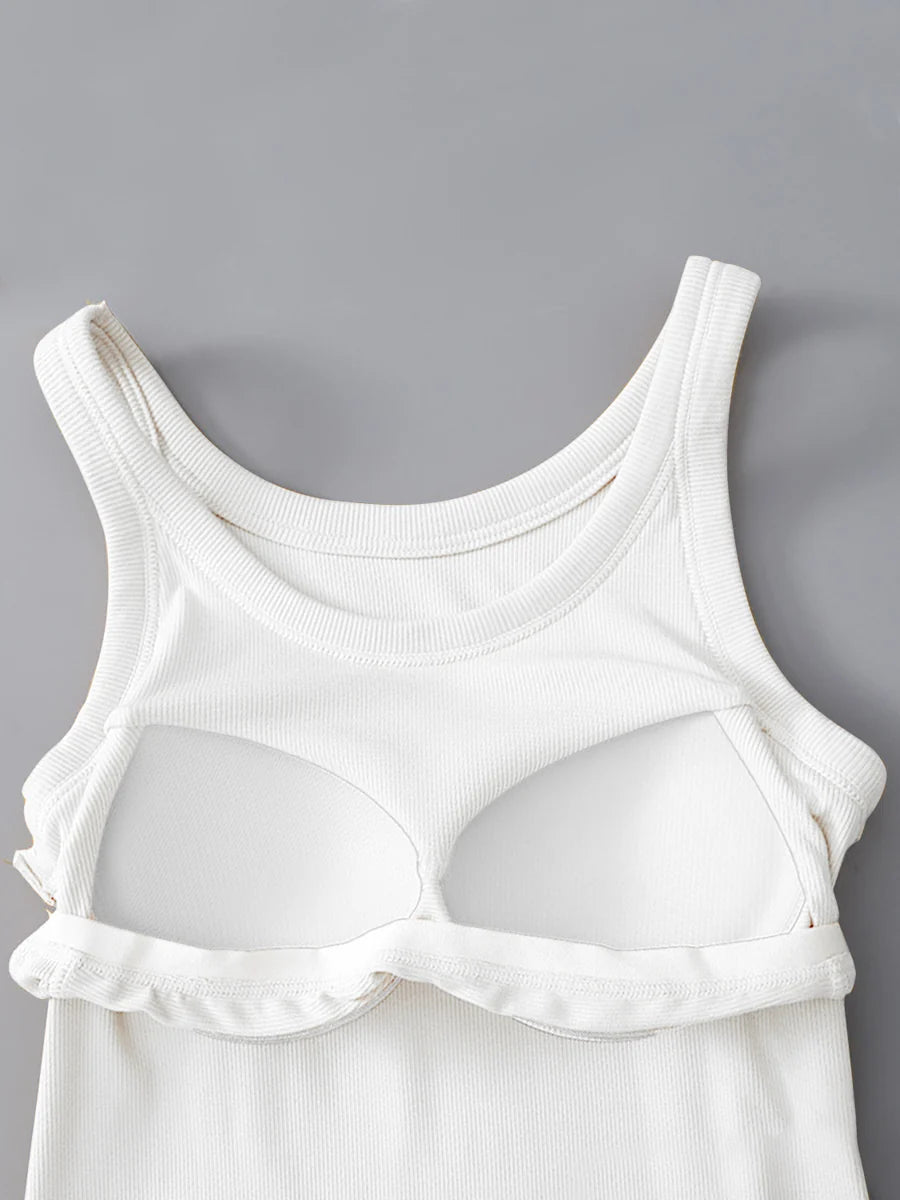 Ribbed Padded Tank Top