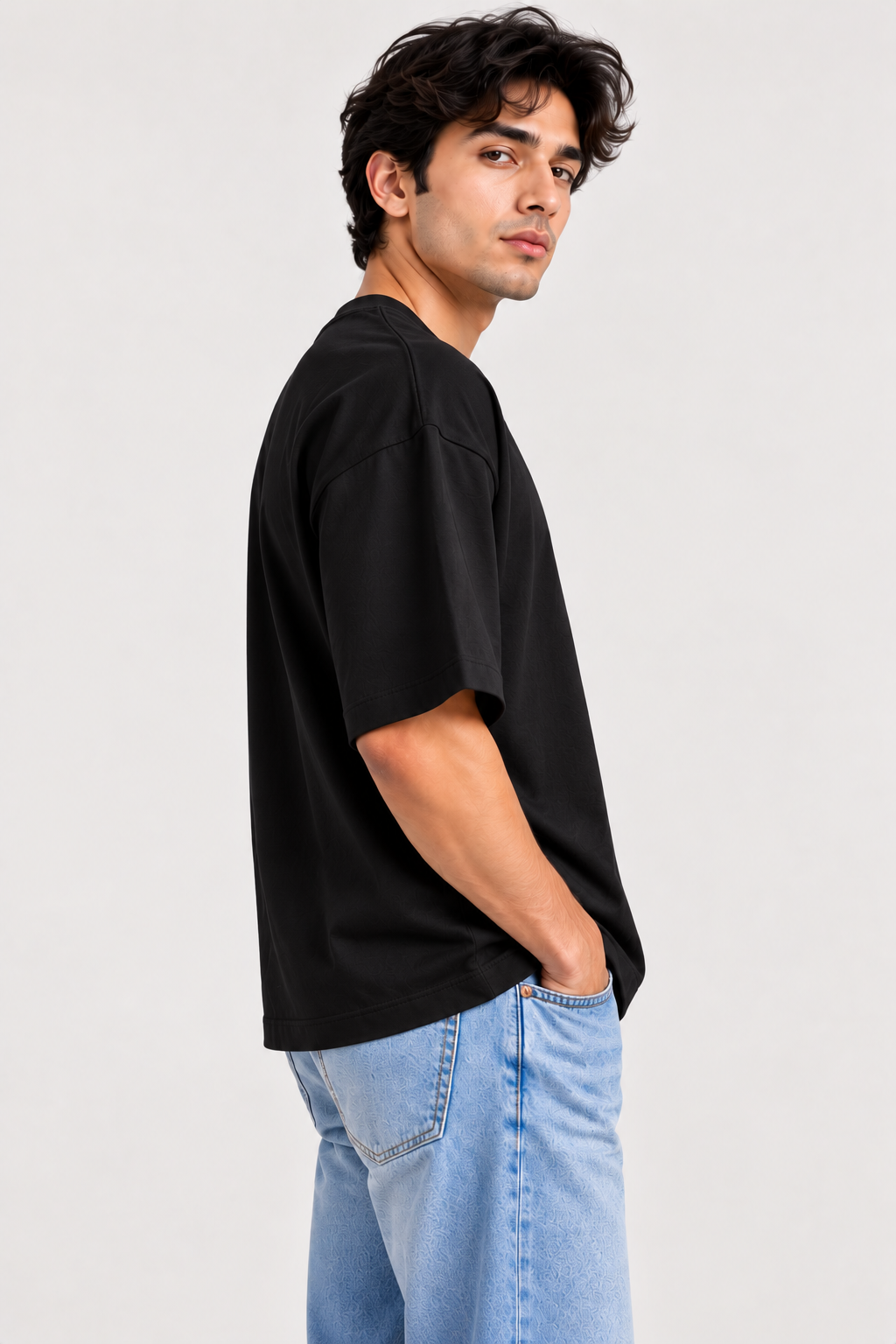 PREFIT oversized drop shoulder t-shirt, black – view 2