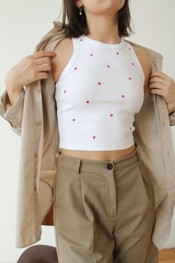 Blush Heart Crop Tank