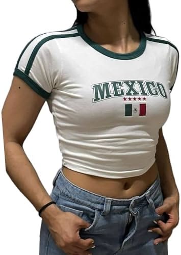 Prefit Women's Mexico Printed Baby Tee