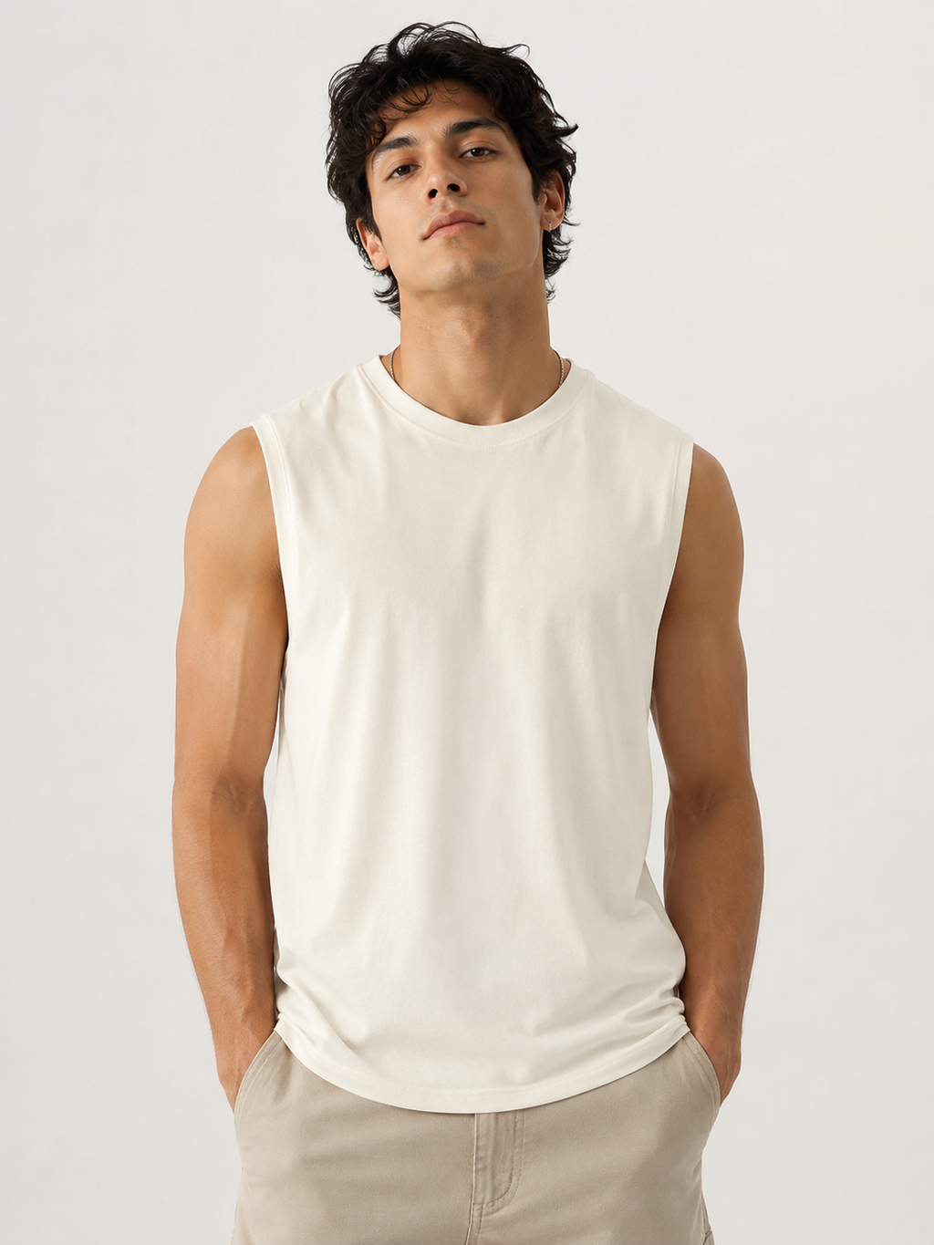 Men's Premium Sleeveless Tank Top – 220 GSM Heavyweight Cotton Fabric with Superior Comfort & Modern Fit