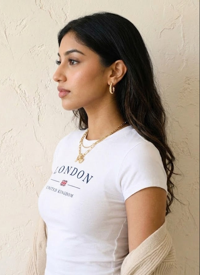 Prefit Women's London Printed Baby Tee