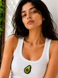 Avocado Glow Luxury Embellished Tank – Beaded Crop Top for Women